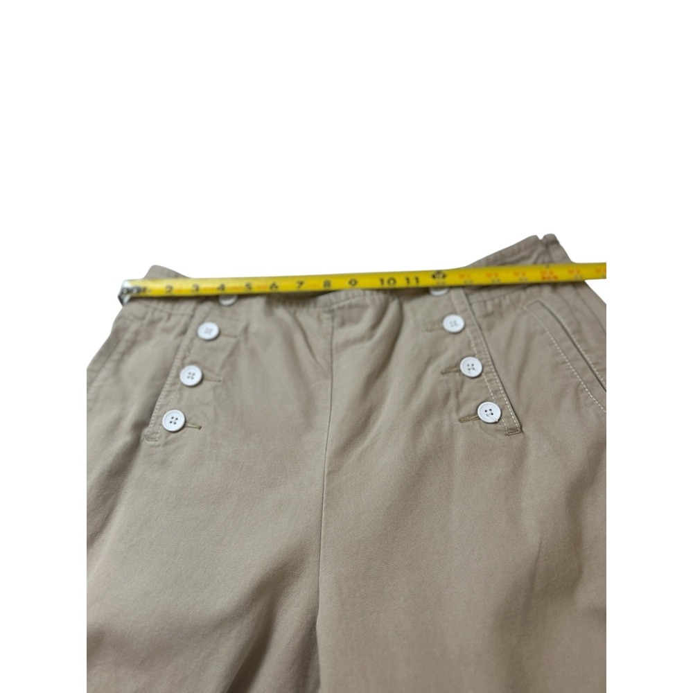 Talbots Khaki Sailor Crop Pants Wide Leg Chino Button Front Size 14 - Picture 7 of 9